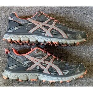 Asics Gel Scram 3 Running Shoes Gray Salmon Orange Sneakers Women's size 8